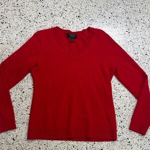 100% cashmere charter club luxury red v neck sweater small s bridal